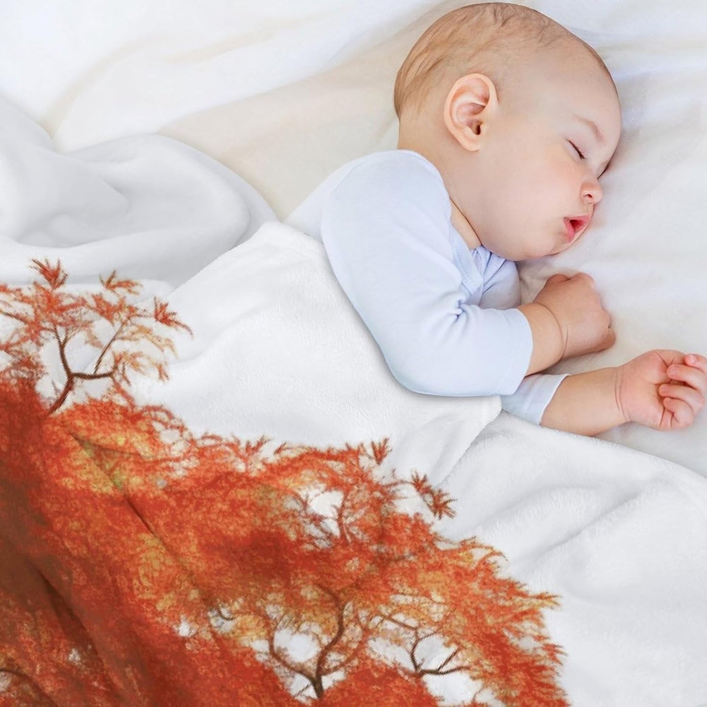 Maple Tree Throw Blanket for Couch Super Soft Warm Lightweight Throw Blankets Cozy Flannel Bed Blanket Cute Decorative Blankets for All Seasons Home Decor Gift 40"*50" (100 * 130cm)