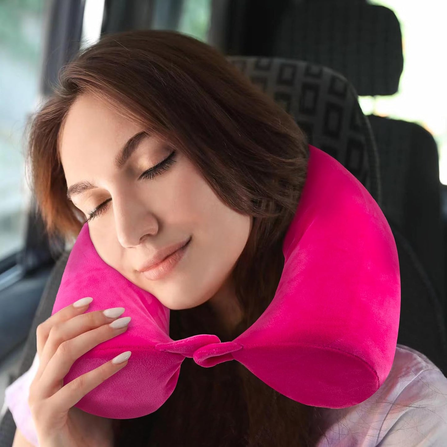 Twist Memory Foam Travel Pillow for Neck, Chin, Lumbar and Leg Support-for Travling on Airplane, Train, Bus or at Home-Adjustable, Bendable Roll Pillow with Washable Soft Cover