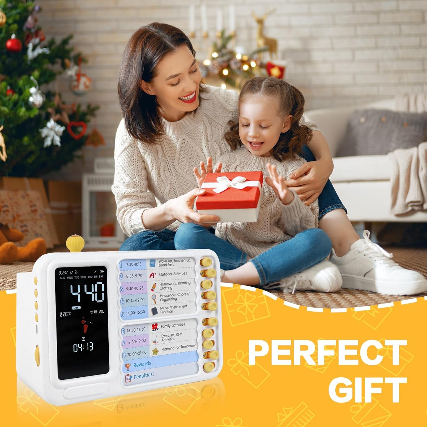 12/24 Hour Switching Task Timer, Timer for Kids, Visual Schedule for Kids with Autism, Visual Schedule for Kids, Time Management Tools, Autism Increase Self-Regulation, with 99-Minute Countdown