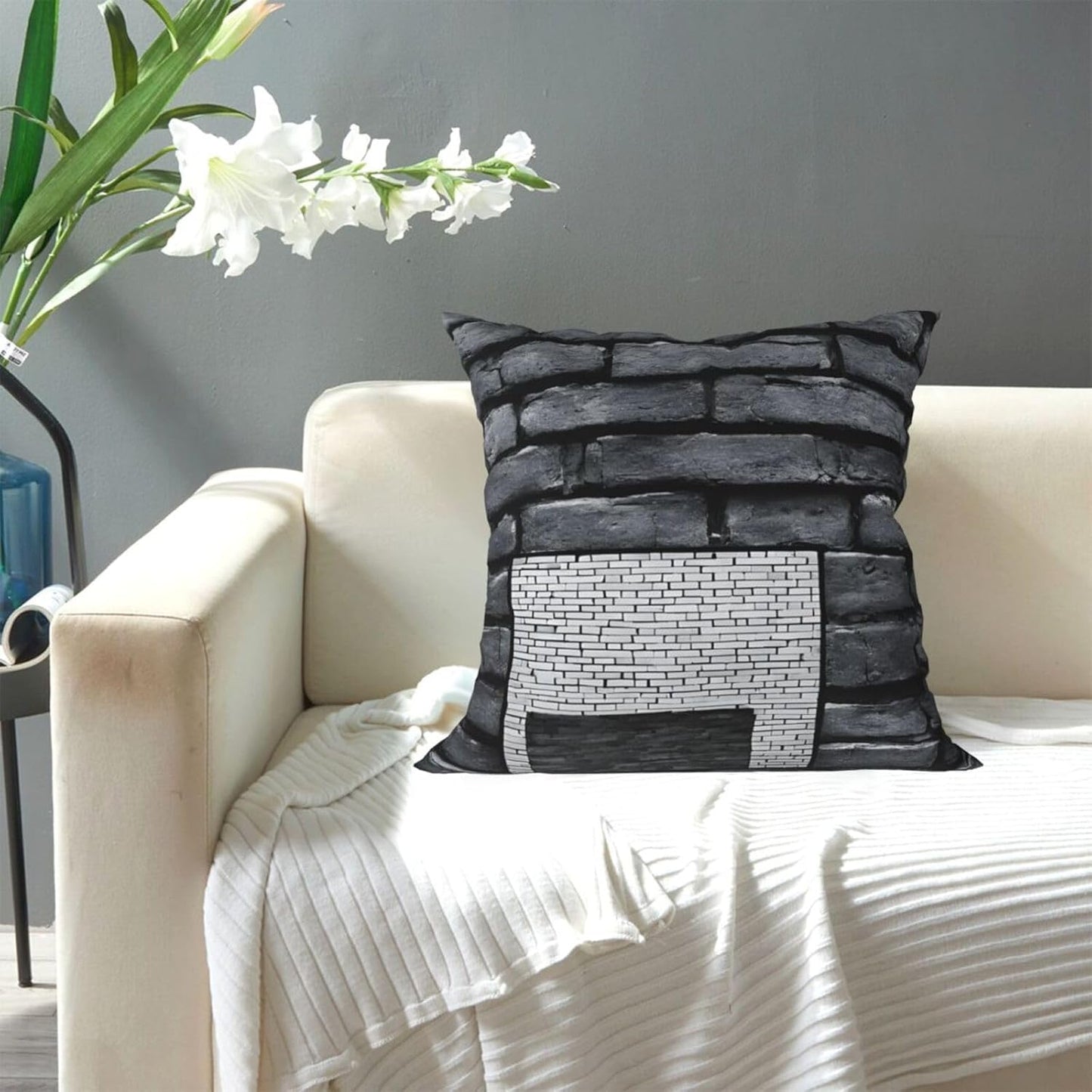 All-Season Square Pillow Covers 18"X18", Abstract Gray, Decorative Throw Pillow Covers for Sofa Bed Couch, Hidden Zipper Cushion Cover, Square Lumbar & Accent Pillowcases for Home Decor