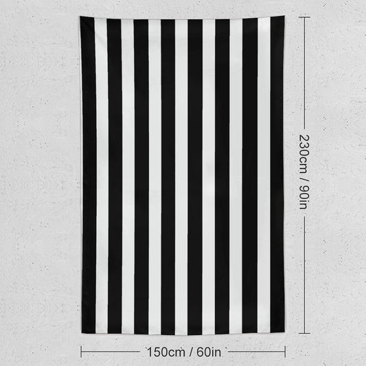 FodPand Black & White Stripe Tapestry Anti-fading Wall Tapestry with Installation Kit Backdrop Banner Multipurpose Aesthetic Tapestries Boho Wall Art Hanging Decorative Blanket 60"x90"