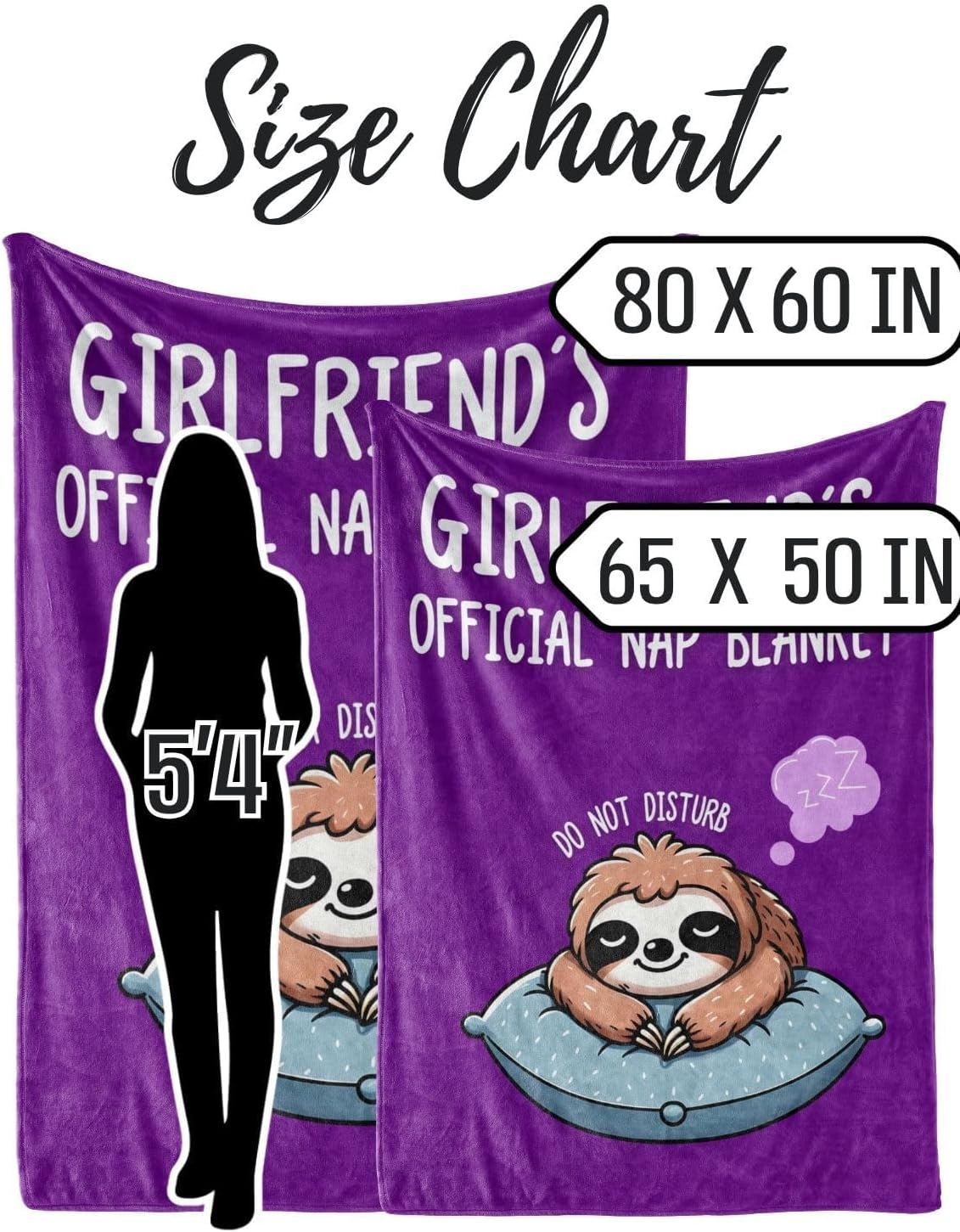 Girlfriend Gifts, Valentine's Day Christmas Birthday Gifts for Her, GF, Girlfriend, Flannel Throw Blanket 60X80 Inches