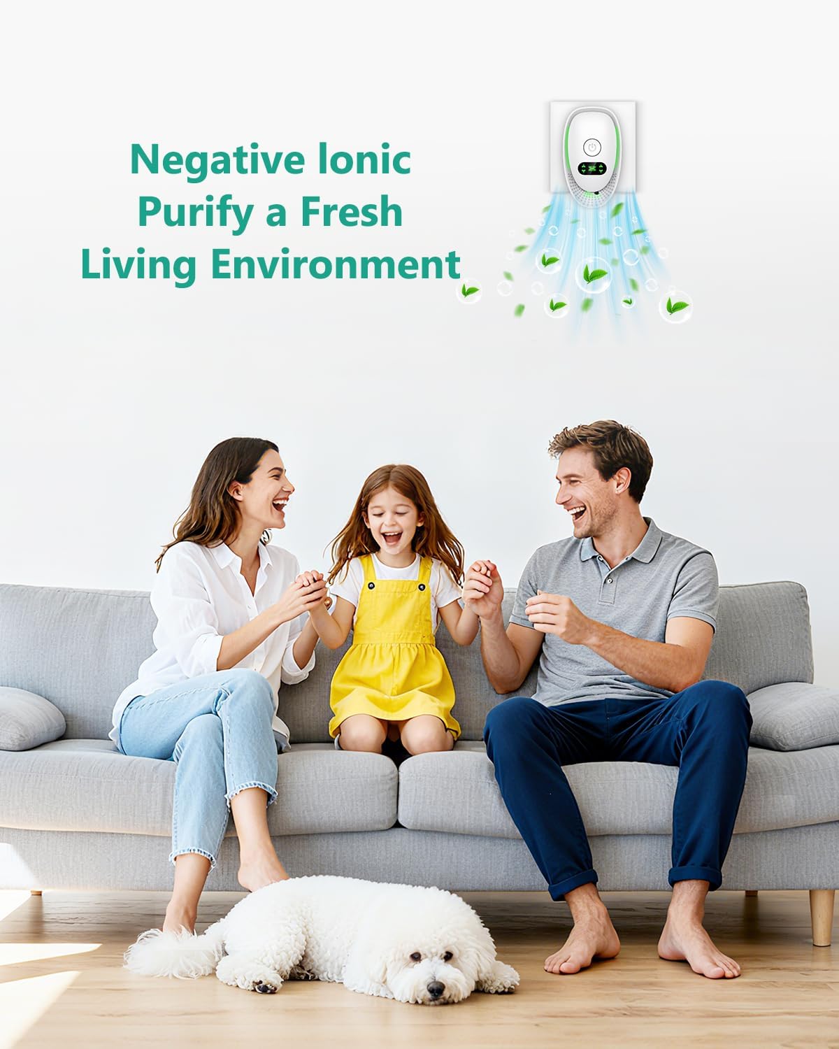 ORIA Plug-In Air Purifier, 4 Pack Negative Ion Air Ionizer for Home, Quiet Operation Air Freshener, Portable Mini Air Cleaner for Kitchen, Bedroom, Office, Pets Smoke Smell