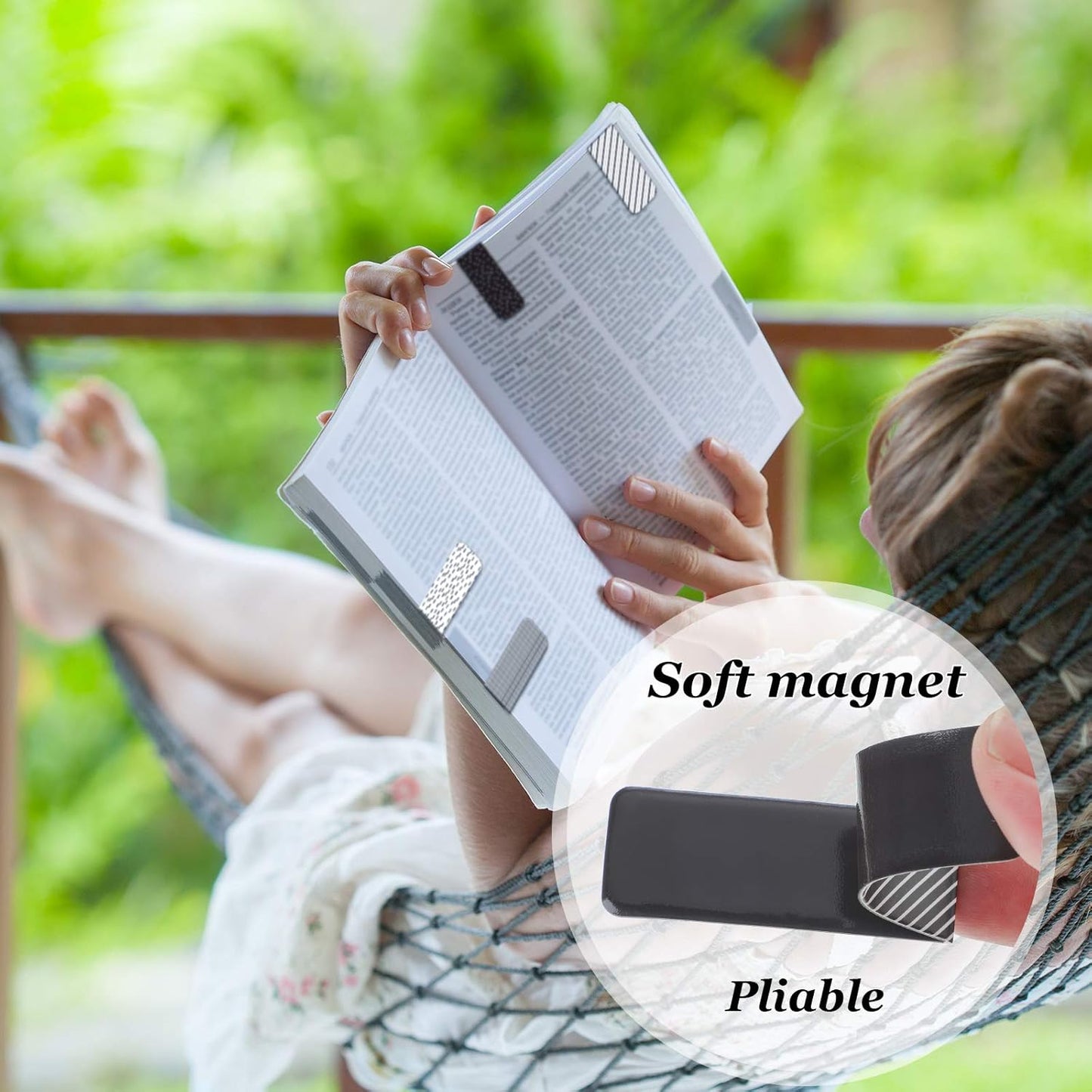 Zonon 30 Pieces Magnetic Bookmarks Assorted Magnetic Page Markers Set for Student Book Lovers Stationery Present Magnet Bookmarks Clips (Black and White)