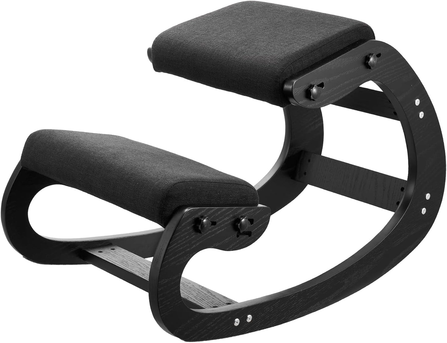 VEVOR Ergonomic Kneeling Chair, Wooden Posture Knee Chair with Adjustable Thick Foam Cushions & Solid Wood Frame, Adjustable Height, Relief for Neck or Back Pain for Home, Office or Meditation, Black
