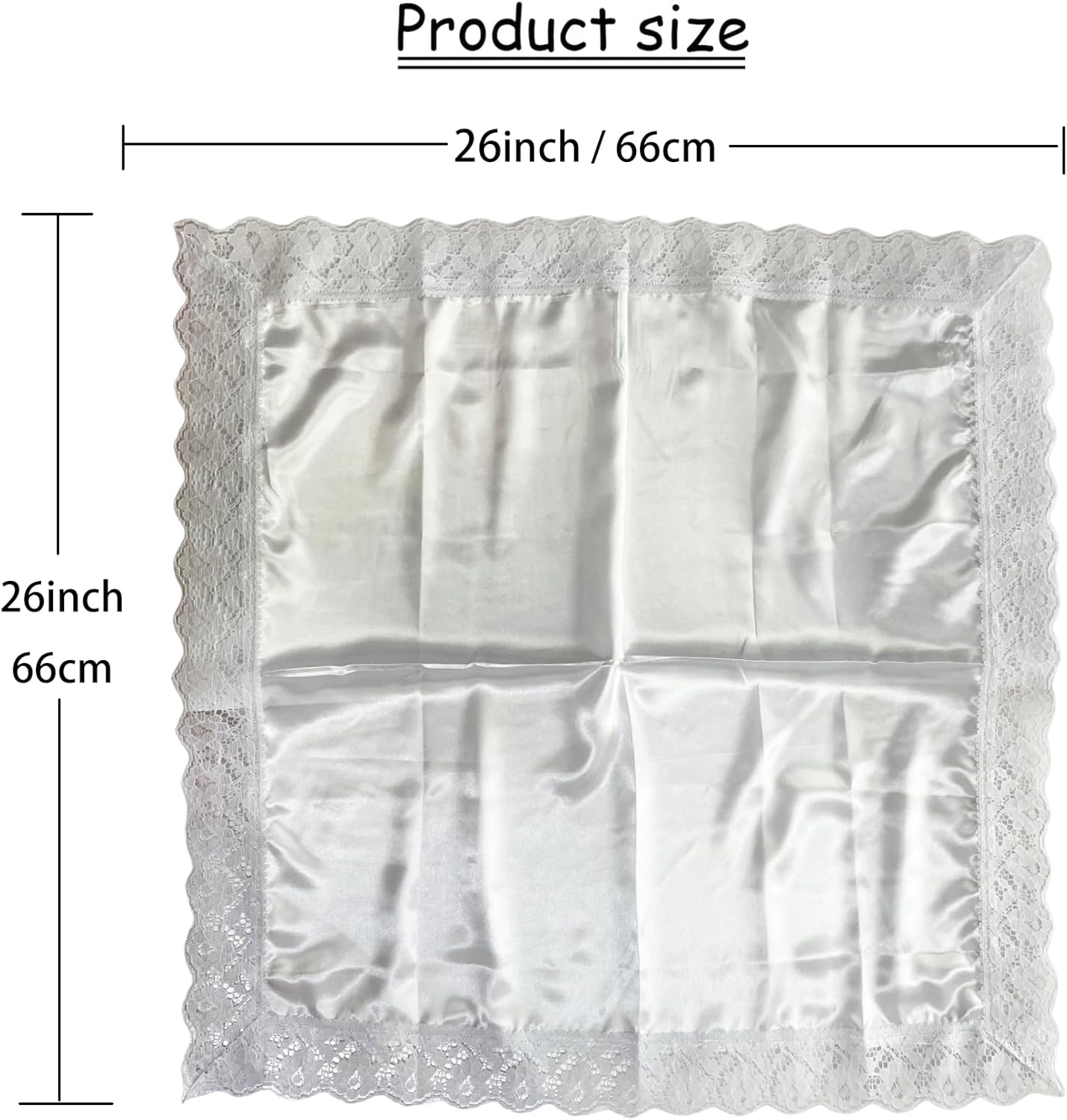 26" Silk Lap Scarf Body Scarf with Lace Lap Scarves Handkerchief lapscarfs for ladies Women Church