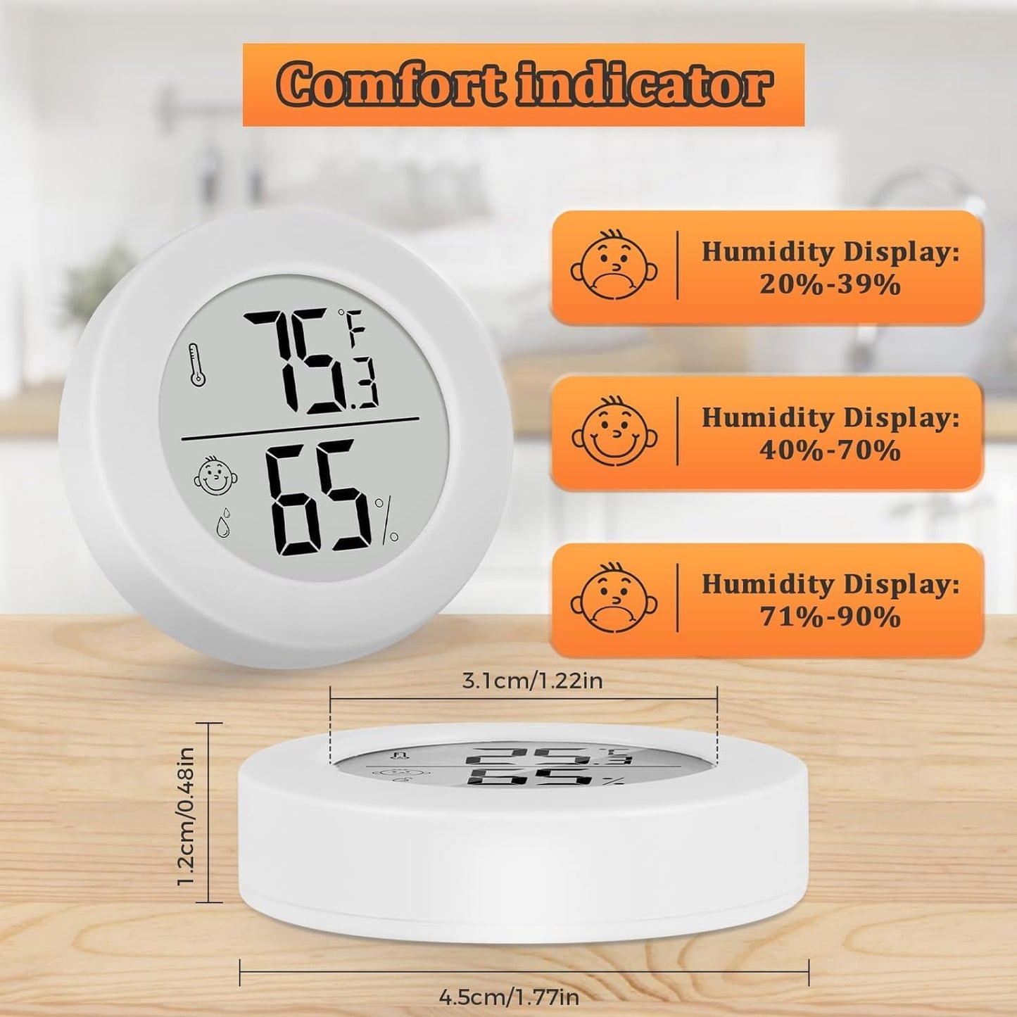 Reptile Tank Accessories, 2 Pack Bearded Dragon Tank Thermometer Humidity Gauge for Leopard Gecko, Jumping Spider, Snake, Gecko, Ball Python, Lizard