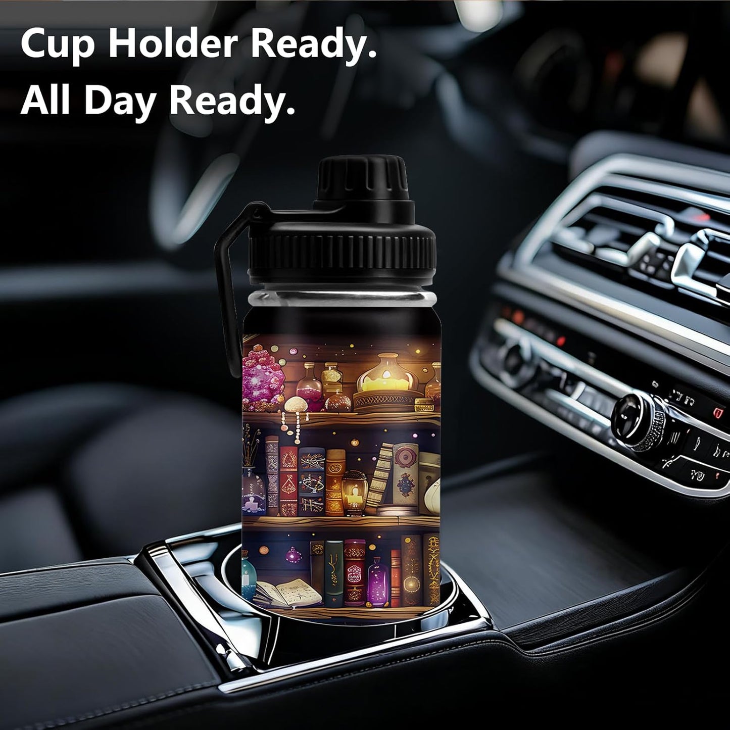 Book Lovers Gifts, 18oz Water Bottle, Reading Tumbler for Friend, Bookish Gifts for Women Readers Librarian, Book Accessories Leak-proof Travel Mug with Antislip Silicone Boot
