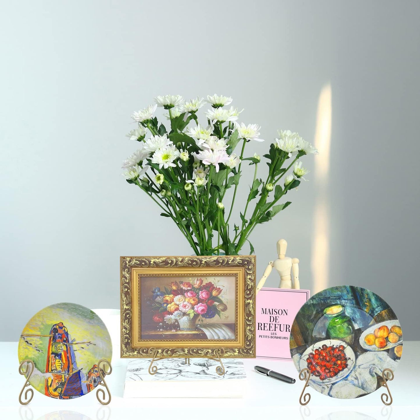 Plate Stand, Black and Gold 2-Pack 6 Inch Iron Easel Stand for Display, Plate Holder for Decorative Plates, Plaque, Photo Frame, Artwork and Collectibles