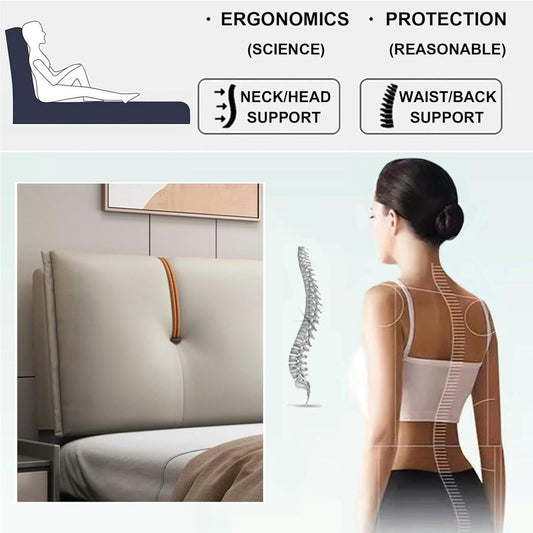 AMNOOL Headboard Cushion Bedside Support Pillow Wall Pillowboard,Large Upholstered Headboard Backrest Bed Wedge Lumbar Pillow for Bedroom Daybed Headboard, Khaki
