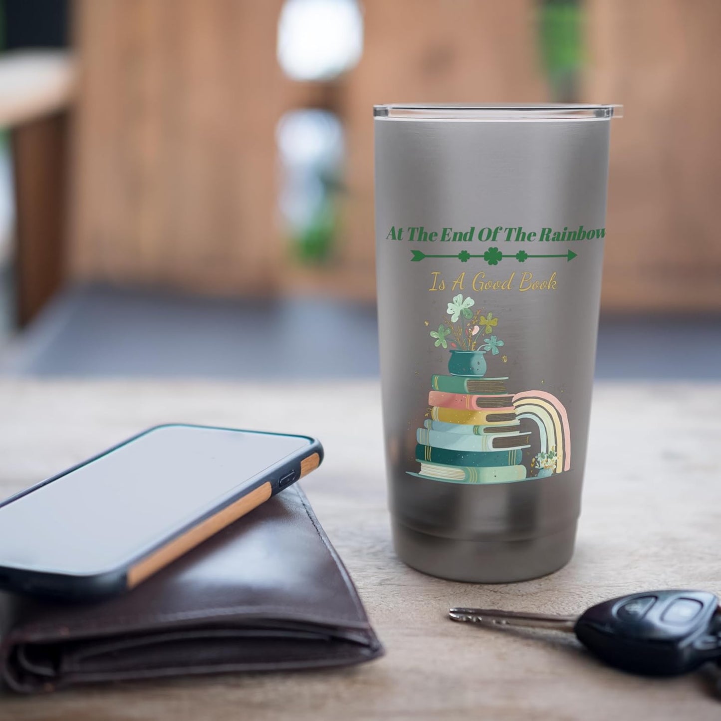 At End Of Rainbow Good Book St Patricks Day Reader Stainless Steel Insulated Tumbler