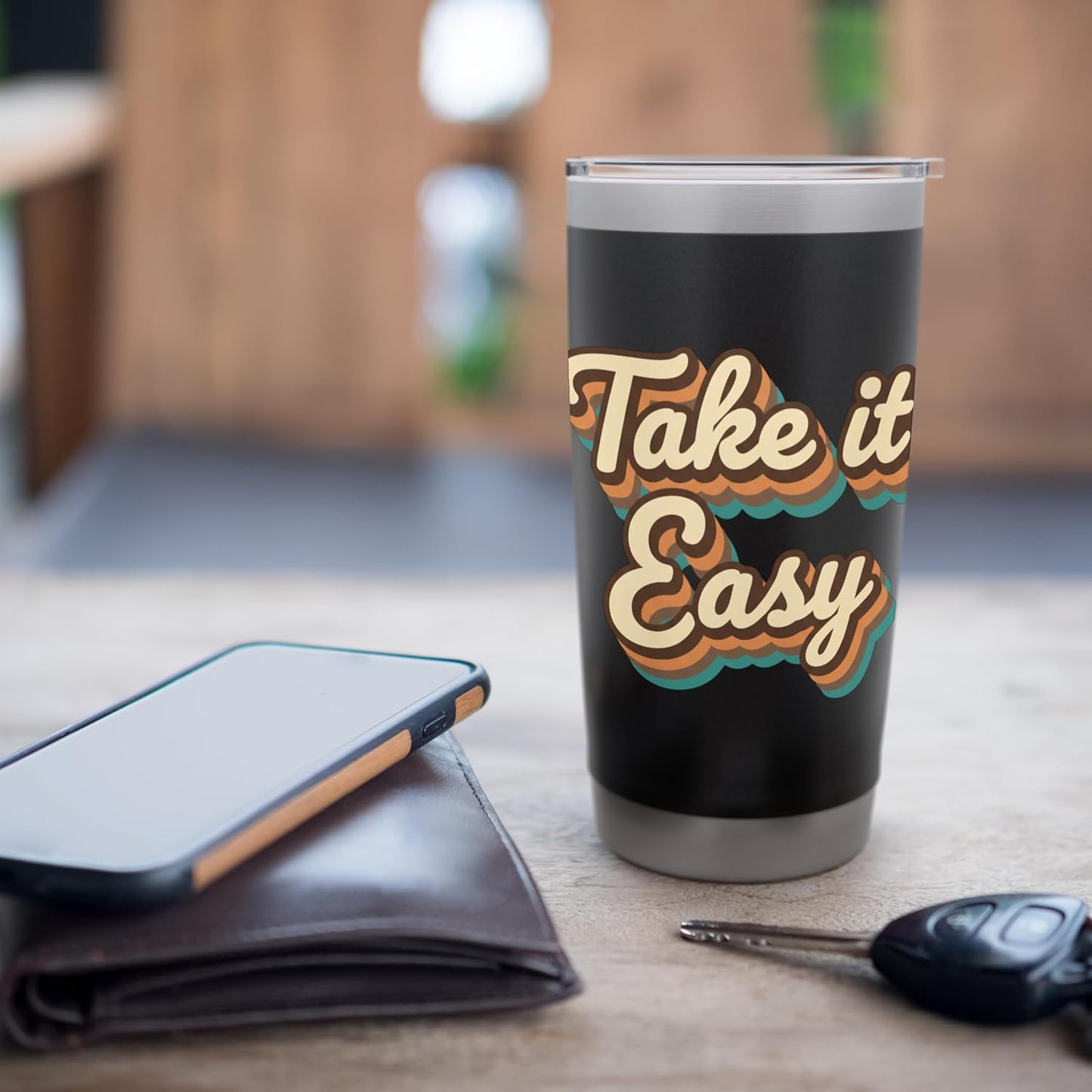 Take IT Easy Retro 1970S Nostalgia Relaxed Vibes Stainless Steel Insulated Tumbler