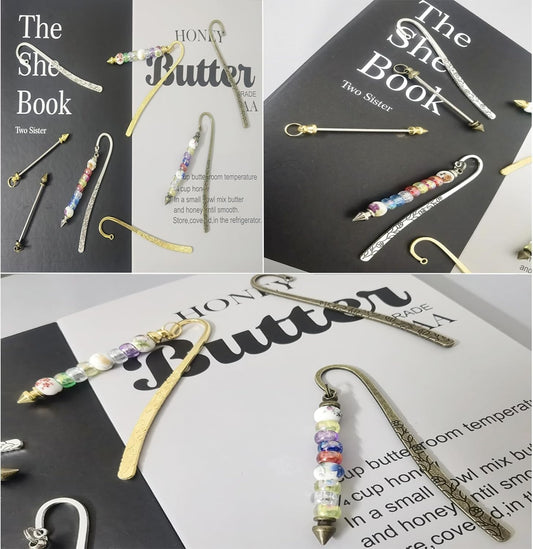 12 Pcs Beadable Bookmarks DIY Metal Blank Bar Bookmark for Beads Metal Bookmark Hairpin Hook Carved Antique Vintage Bookmarks Gift for Book Lovers Student Teacher Office Supplies