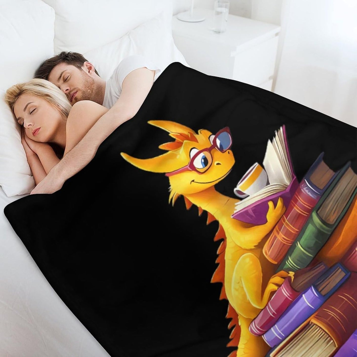 Deagon Reading Books Soft Throw Blanket Flannel Warm Cozy Plush Blankets for Couch Sofa Bedroom Travel