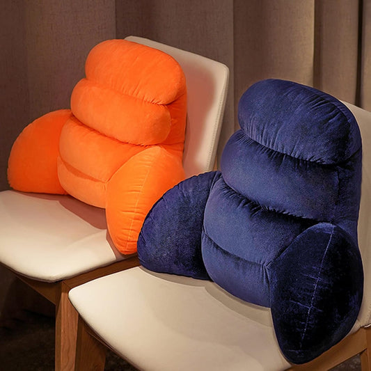 Reading Pillow with Arm,with Blanket and Without Blanket,Back Lumbar Support Cushion for Sitting Up, Wedge Backrest Removable Cover in Bed/Couch (Color : Orange-A, Size : Without Blanket)