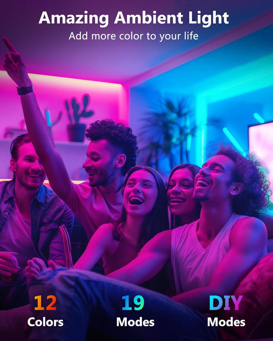HitLights LED Strip Lights, Small LED Light Strips Dimmable, RGB 5050 Color Changing LED Tape Light with Remote and UL-Listed Adapter for TV Backlight, Bedroom, Cabinet Shelf Display