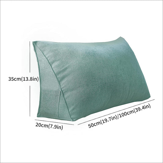 Large Wedge Pillow Lumbar Support Cushion for Bed Headboard Sofa, Back Positioning Backrest,Soft Reading Pillow with Breathable Removable Washable Cover(Size:50x20x35cm,Color:C)