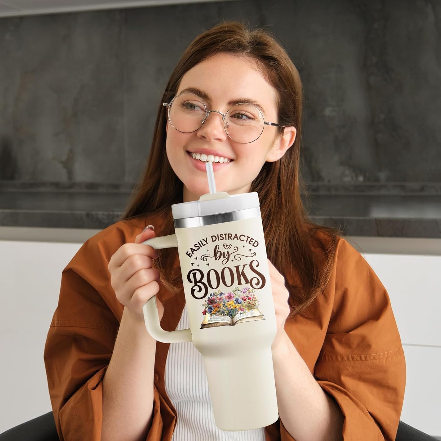 Book Lovers Gifts for women - 40 oz Tumbler with Lid & Straw - Bookish Gifts for Readers Book Club Gift Books Themed Reading Gift for Librarian - Insulated Travel Cup 40oz