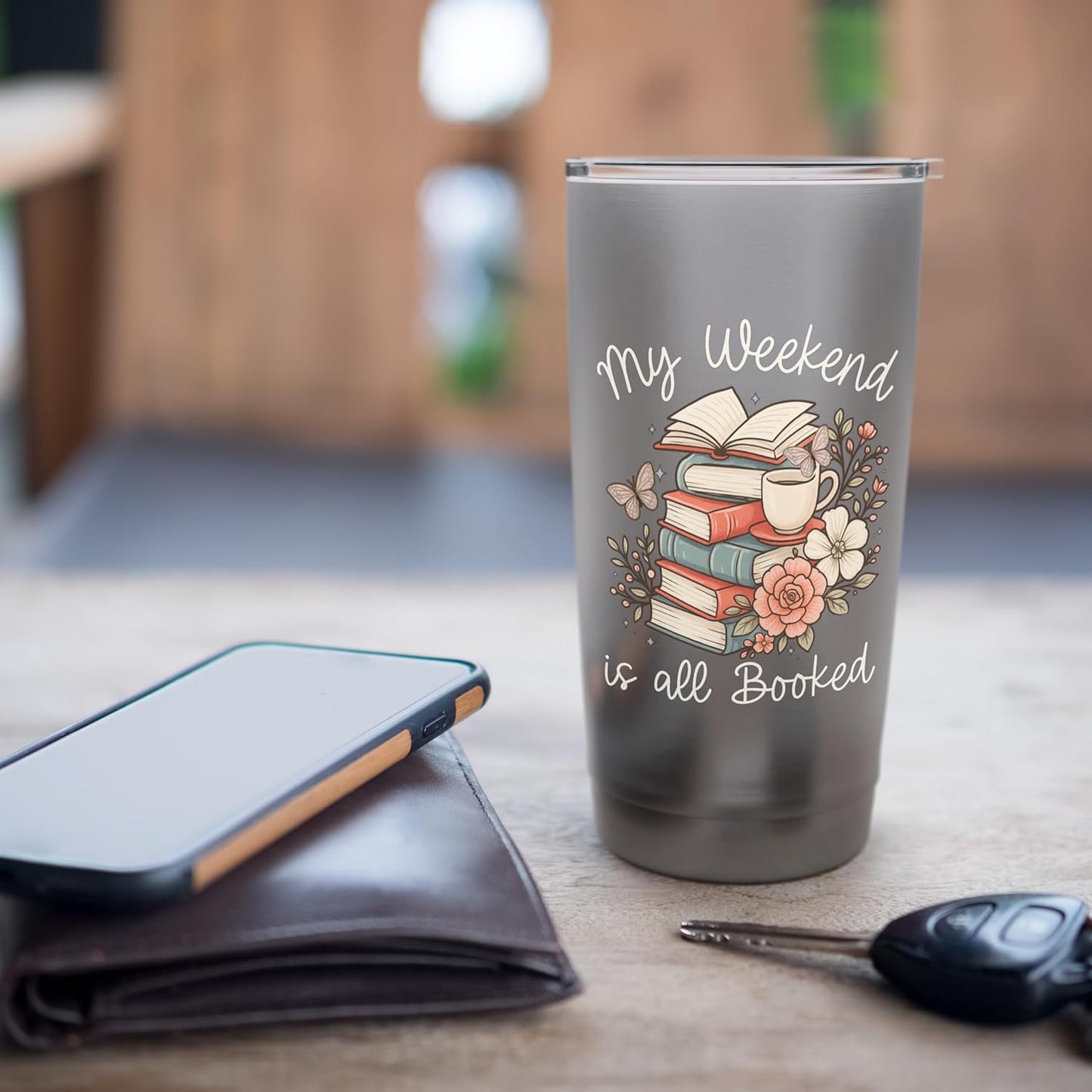 My Weekend is All Booked Pretty Cozy Book Lover Stainless Steel Insulated Tumbler