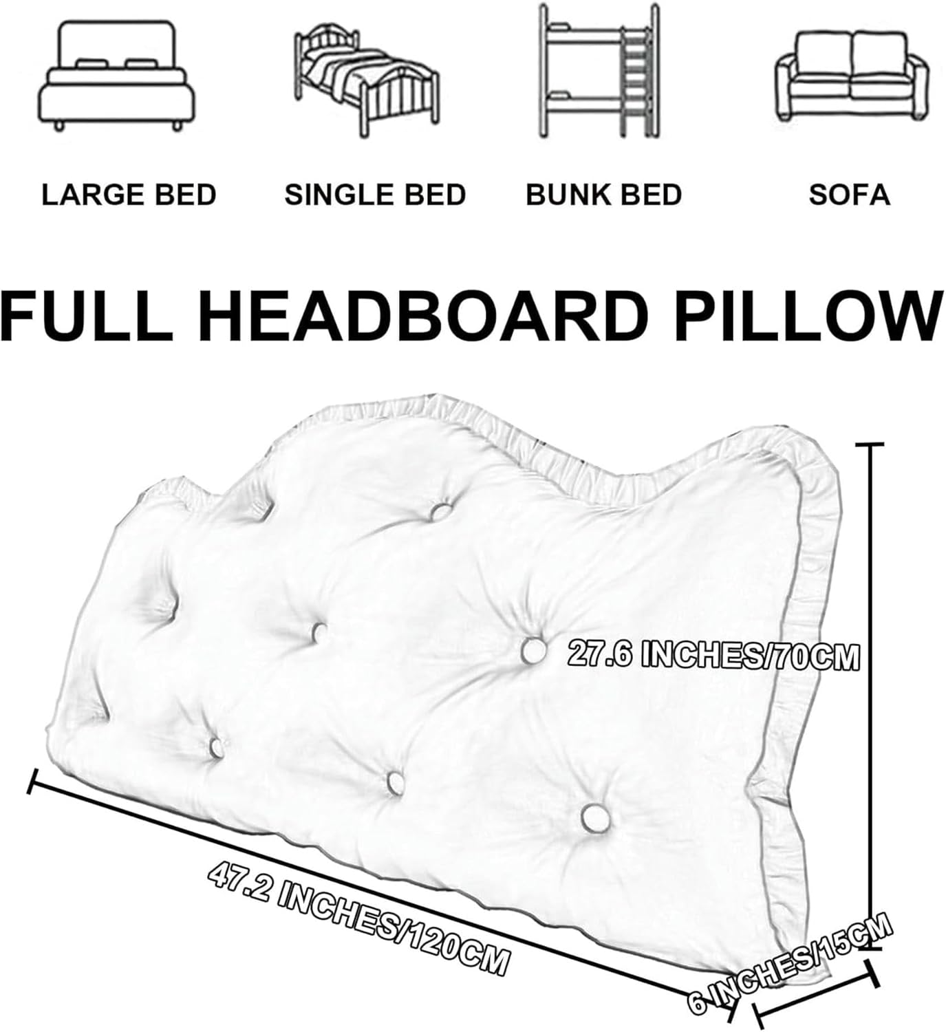 AMNOOL Reading Wedge Pillow,Crystal Velvet Headboard Cushion Large Backrest,Full Bed Rest Support Bolster Daybed Bunk Bed Dorm Cushion with Removable Cover-1-