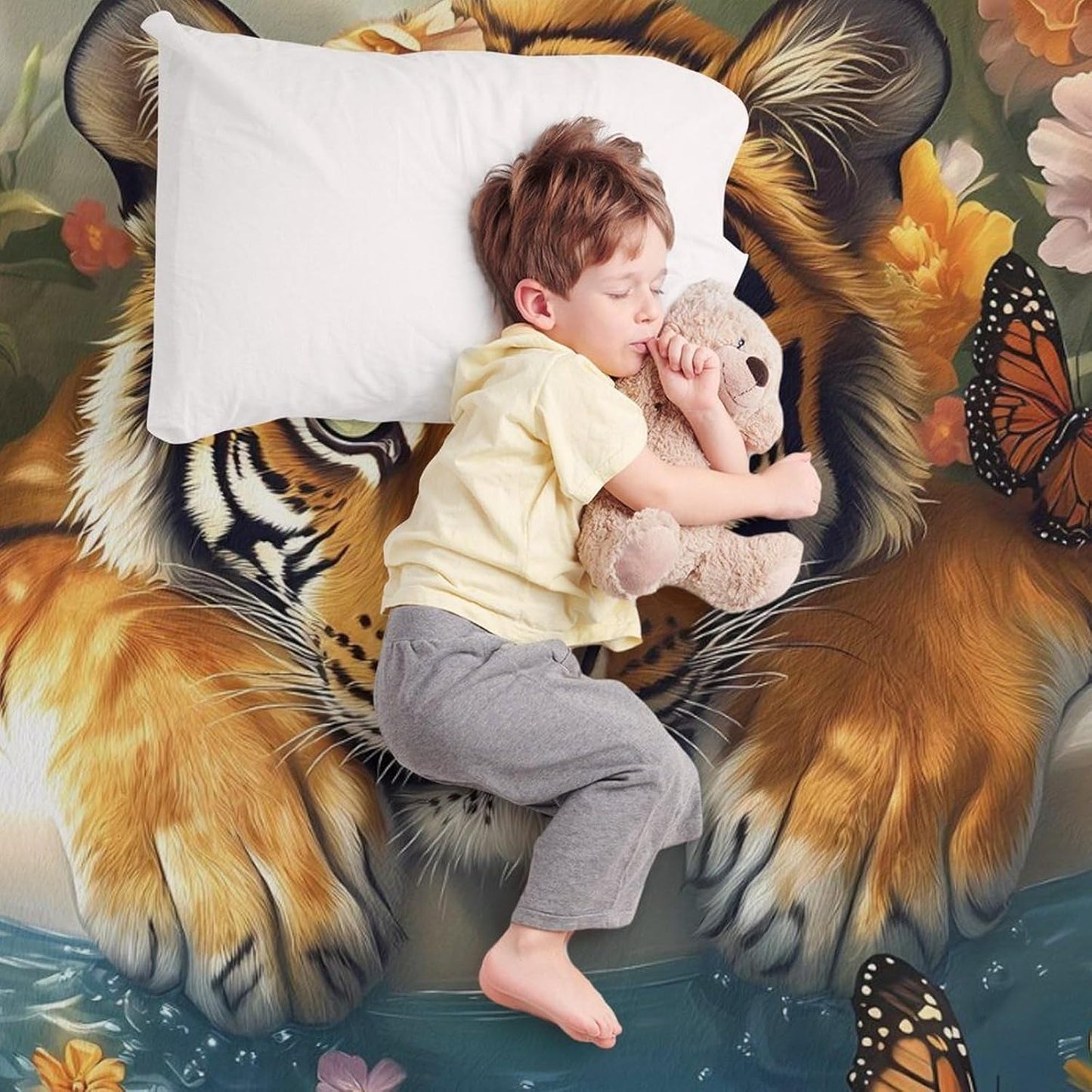 Funny Bathroom Tiger in Bathtub Throw Blanket for Couch Bed Plush Cozy Fuzzy Flannel Blanket for All Season 66"x90"