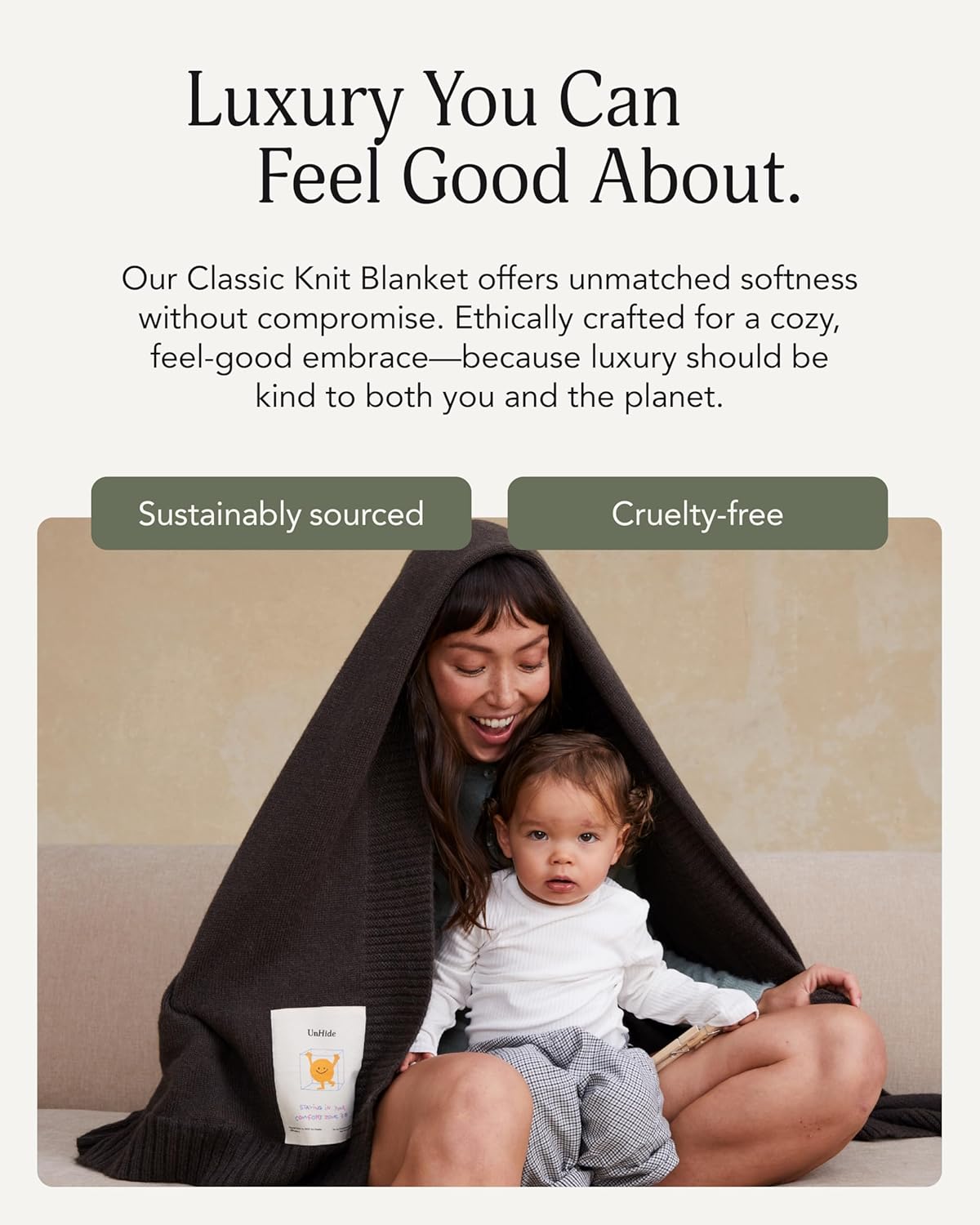 UnHide Classic Knit Blanket - 60" x 80" Ultra-Soft & Lightweight Oversized Knit Throw - Versatile Cozy & Breathable Bedroom, Living Room Blanket - Night Owl