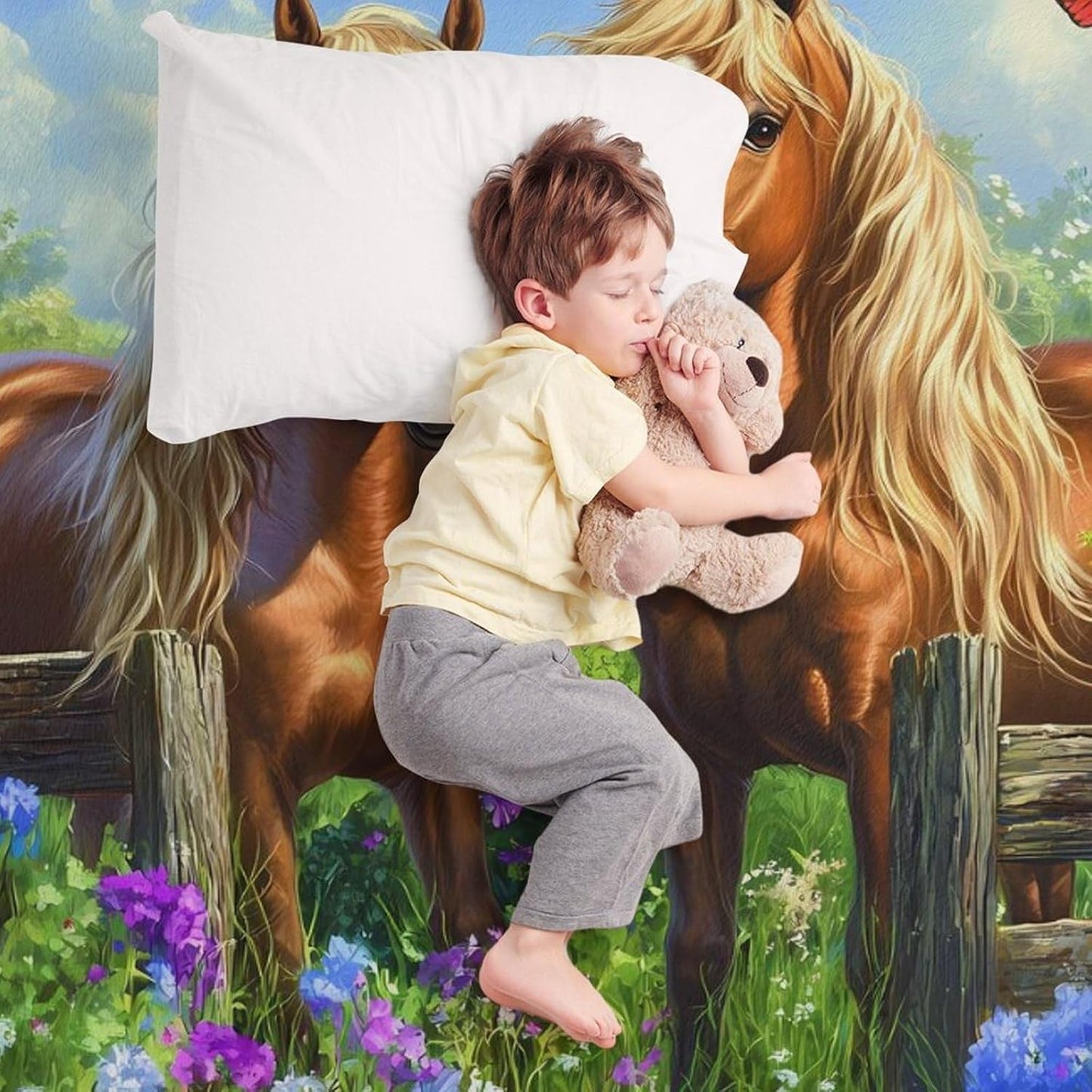 Horse (1) Throw Blanket for Couch Bed Plush Cozy Fuzzy Flannel Blanket for All Season 40"x60"