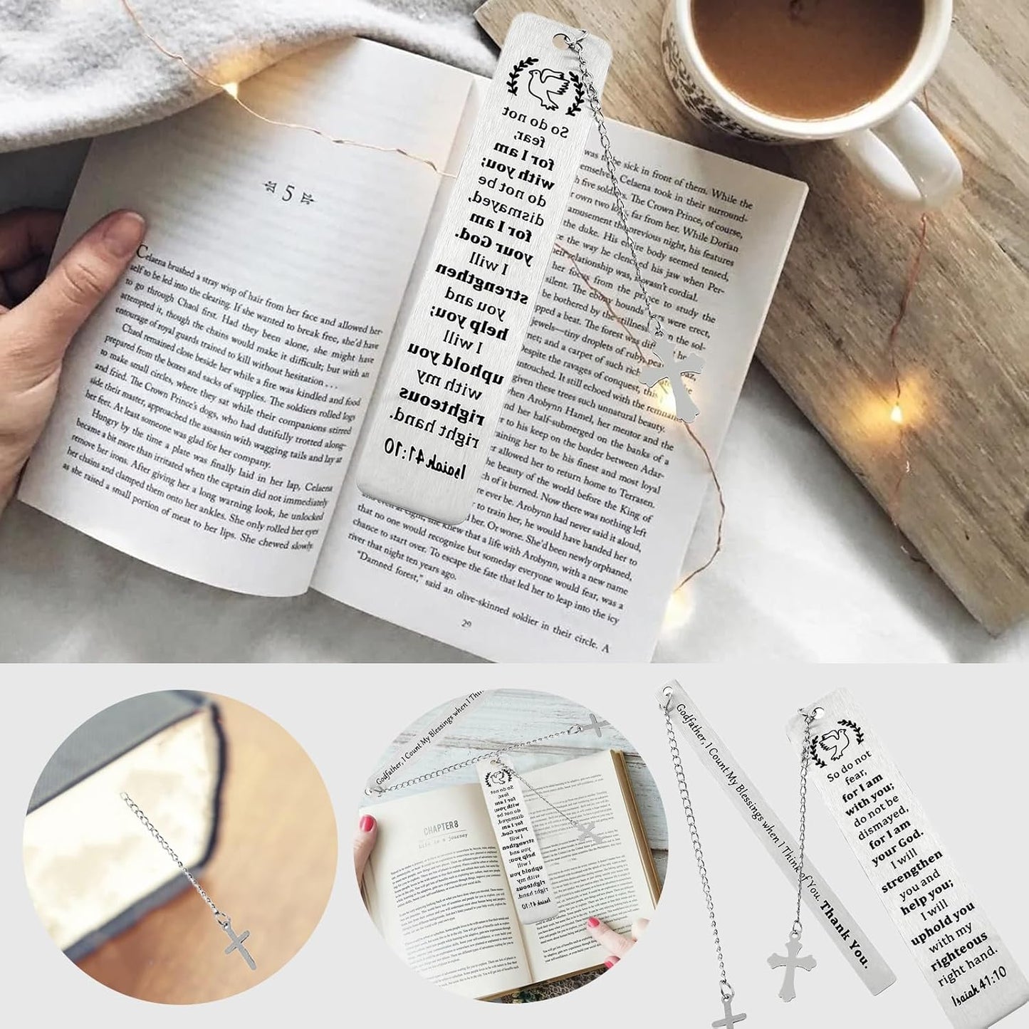 Bible Verse Bookmarks - Metal Religious Bookmark Gifts for Women & Friends - Inspirational Christian Verses