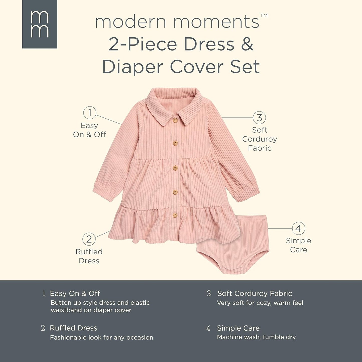 Modern Moments by Gerber Baby Girls' Corduroy Dress Set