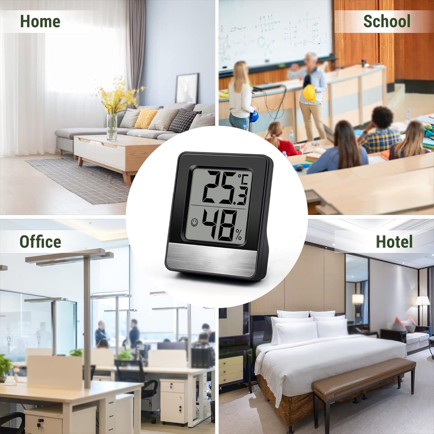 Mini Size Digital Indoor Household Weather Station Thermometer Hygrometer with Two Colors(D)