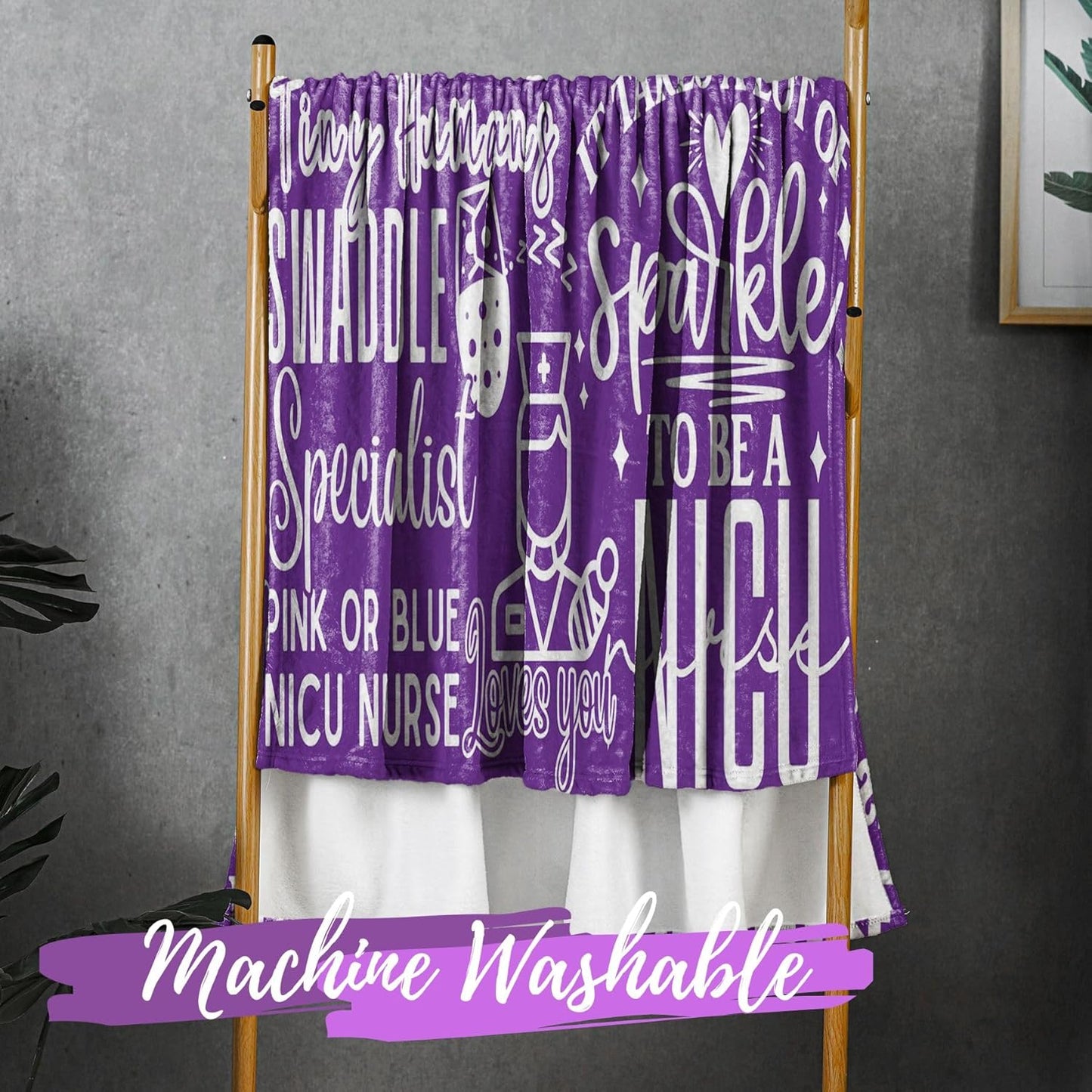 InnoBeta Nurse Gifts for Women, NICU Nurse Throw Blanket for Adults, Aunt, Sisters, Best Friends, 50 x 65 Inches, Purple