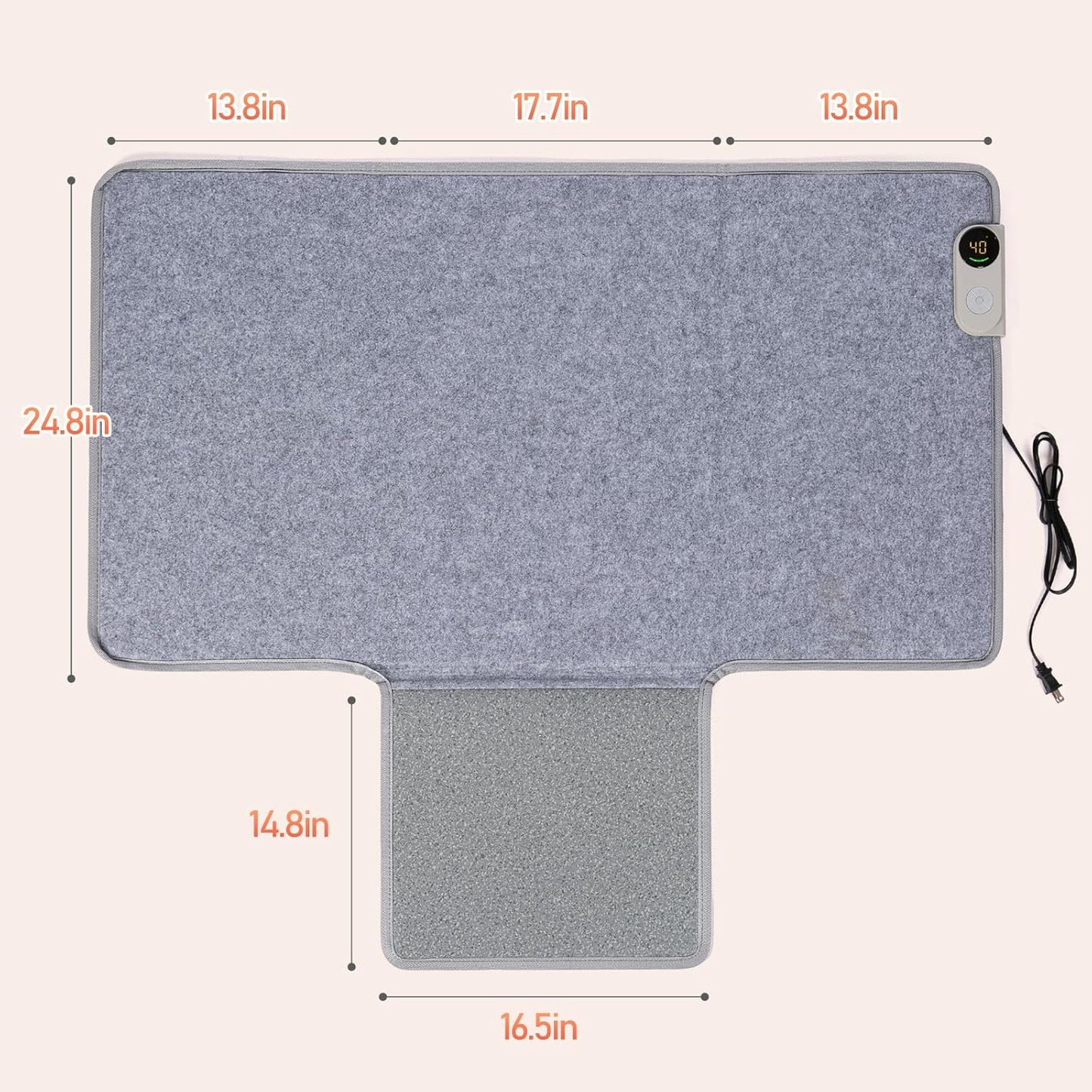 Under Desk Warmer Portable Space Heater, Leg Warmer Foot Warmer for Office & Home, Whisper Heat Foldable Energy Efficient With Thermostat Timer Auto Shut Off