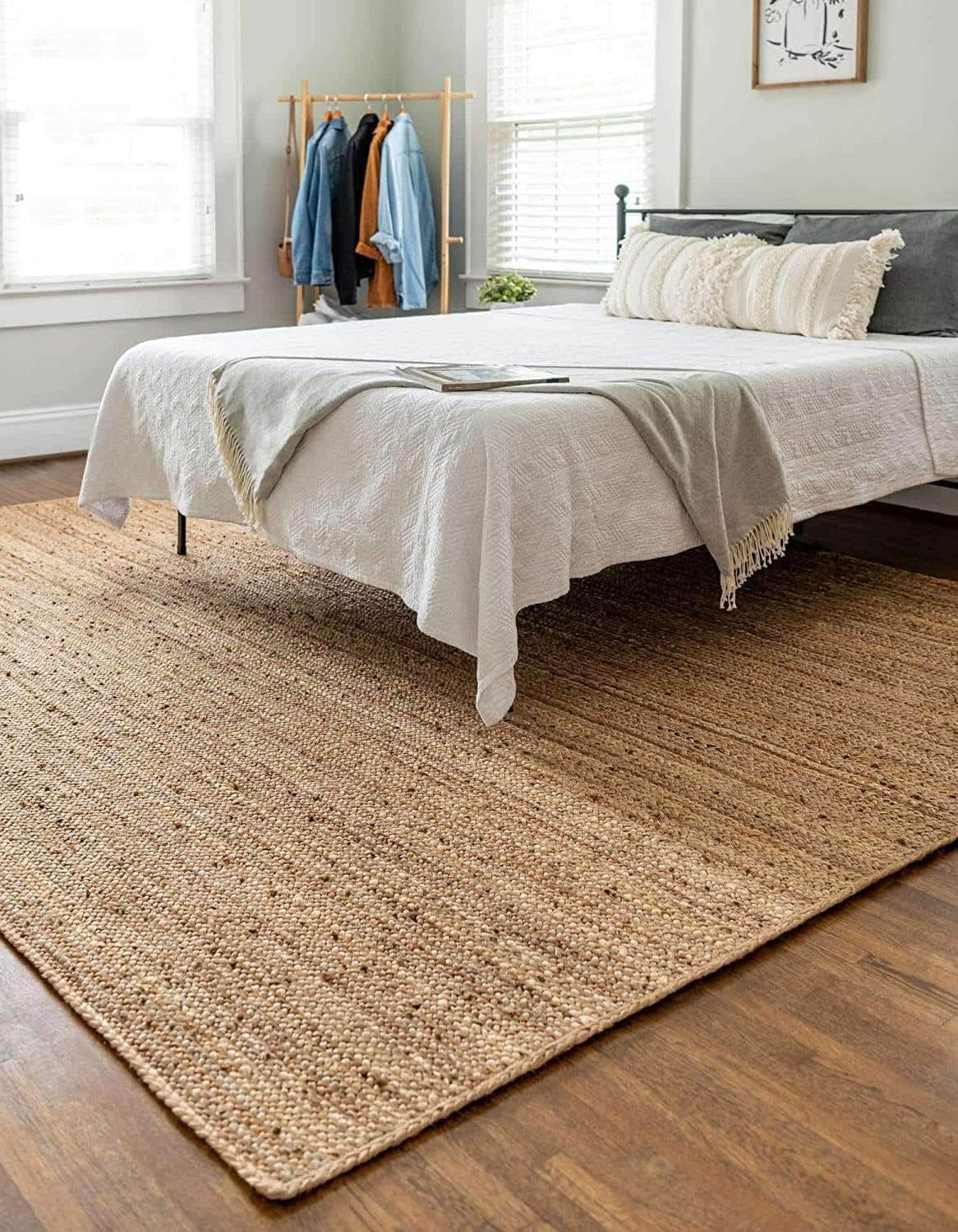 MDS Pack of 1 Handwoven Braided Jute Area Rug 8x10 Rectangular - 100% Natural Burlap Reversible Accent Rugs for Home Decor, Living Room, Doormat, Kitchen, Entryway Rug, Rustic, Farmhouse (8'x10')