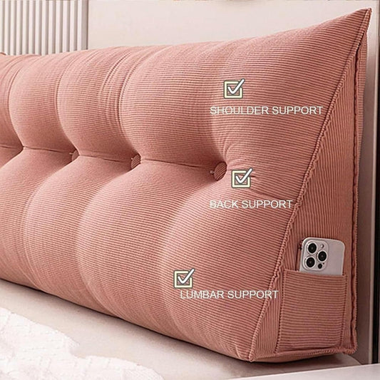 Reading Pillows Triangular Headboard Pillow Triangle Backrest Back Cushion Large Bolster Backrest Positioning Support Wedge Pillow Seat Daybed Removable, 79inch/200cm, Orange