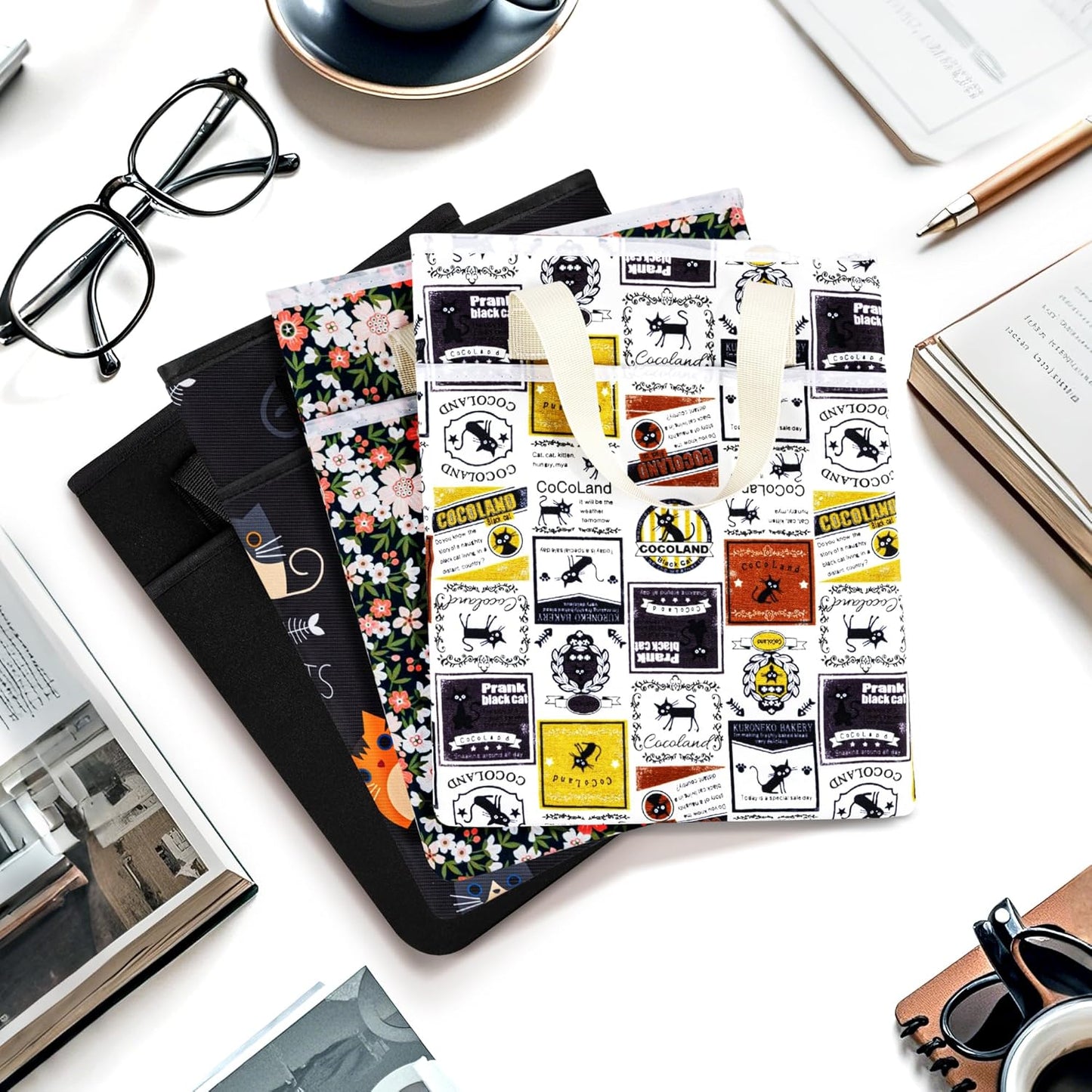 Book Sleeve for Book Lovers, 12.6" x10.6" Book Cover for Hardcover Paperbacks Bible Textbook Comic Kind1e Journal, Book Pouch with Zipper Gifts for Readers Book Lovers Women(Daisy)