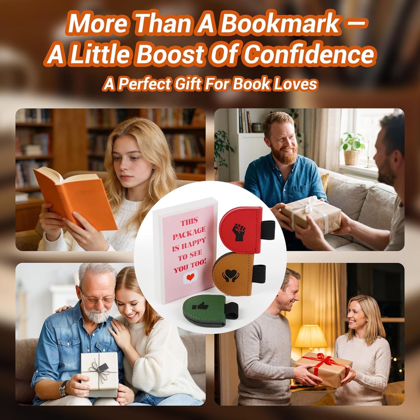 Magnetic Bookmark with Pen Holder for Reading, PU Leather Bookmark Clip for Books, Study Accessories for Students Teachers, Book Lover Gifts(3PC)
