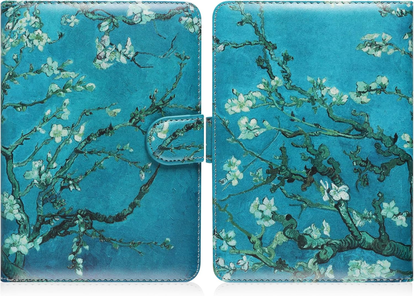 Universal Case for 7 inch Kindle Paperwhite/Colorsoft 2024 Compatible with 6.8" Paperwhite Kobo Clara HD/Kobo Clara 2E eReader Protective Cover with Foldable Stand Built-in Pocket,Flower