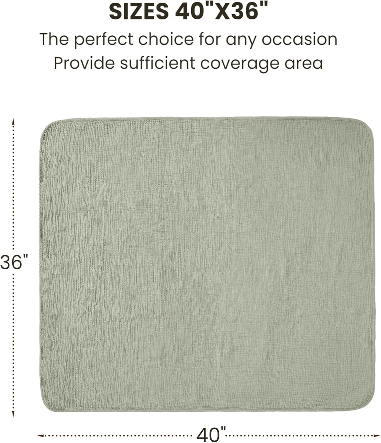 Konssy Muslin Baby Blankets for Girls Boys, 100% Cotton Crib Blanket for Baby Infant Toddler, Super Soft and Lightweight Nursery Blankets 40"x36"(Rabbit