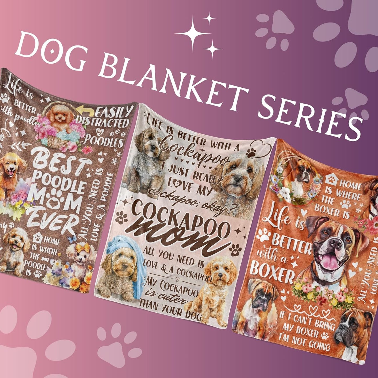 Cockapoo Gifts for Women, Best Unique Flannel Throw Blanket for Cockapoo Mom, 50 x 65 inch, Skin Friendly