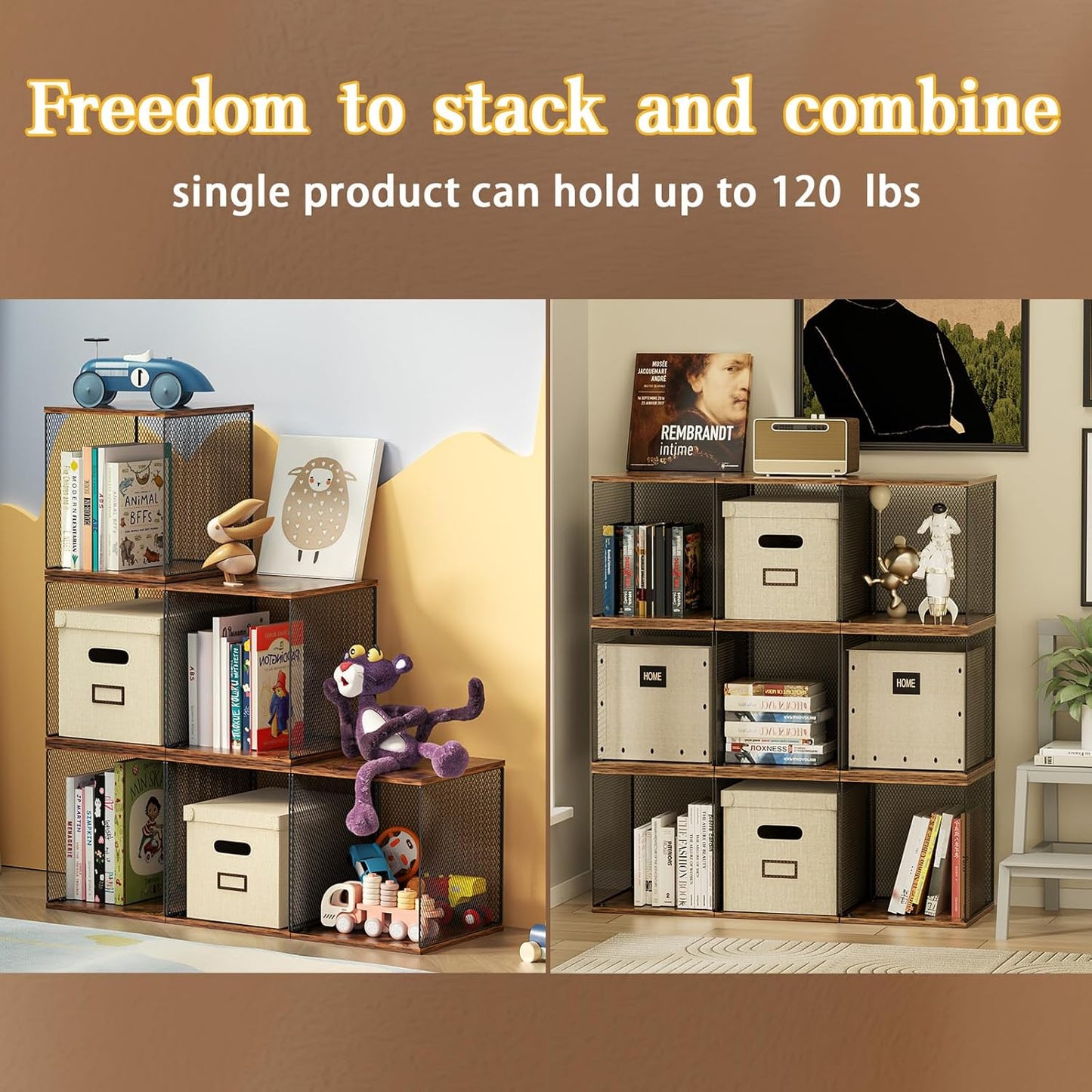 3 Cube Vinyl Record Storage DIY Stackable 120-150 Records Visualize Album Storage Record Storage Crate
