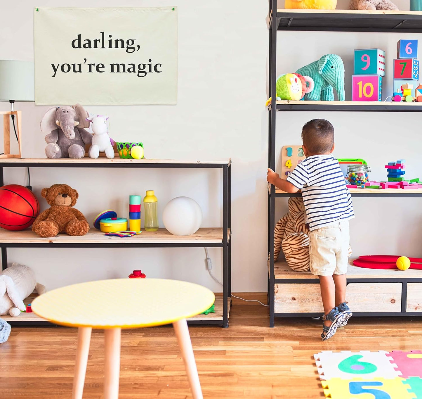 Nursery Canvas Banner Wall Decor Hanging Rectangular Flag Sign Art for Baby Kids Boy Girl,Babyroom Bedroom Playroom Decor,Christmas Gift for Nursery Wall Decor-Darling You’re Magic-28.5"L x 20"W