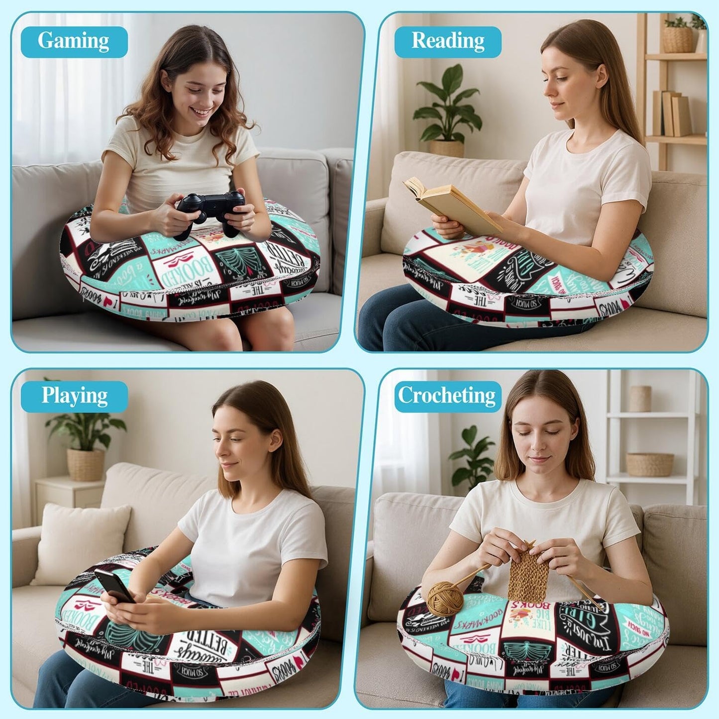 Queen Hero Lap Pillow for Reading & Gaming Lap Desk Pillows for Crocheting & Crafting with Elbow & Arm Support Cushion for Ergonomic Use on Bed and Couch