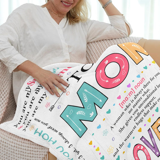 to My Mom Blanket, Mother's Day Christmas Birthday Gifts for Mom from Daughter Son, Mother Birthday Presents Gift for Mothers Day Christmas
