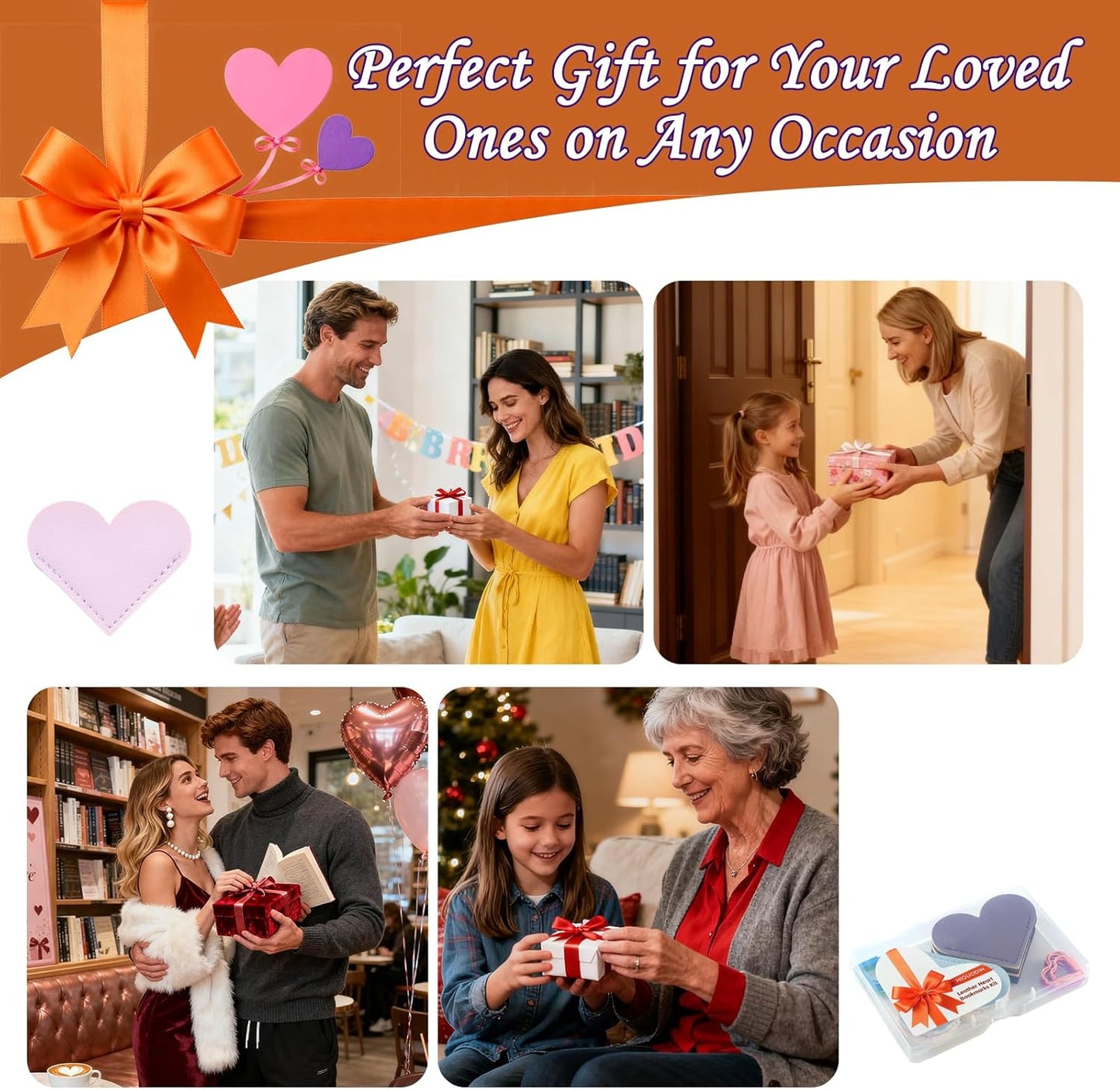 20 PCS Lovely Heart Book Marks Set with Exquisite Gift Box, Premium Leather Cute Corner Bookmarks for Book Lovers, Perfect for Birthdays, Weddings, Mother’s Day & All Occasions