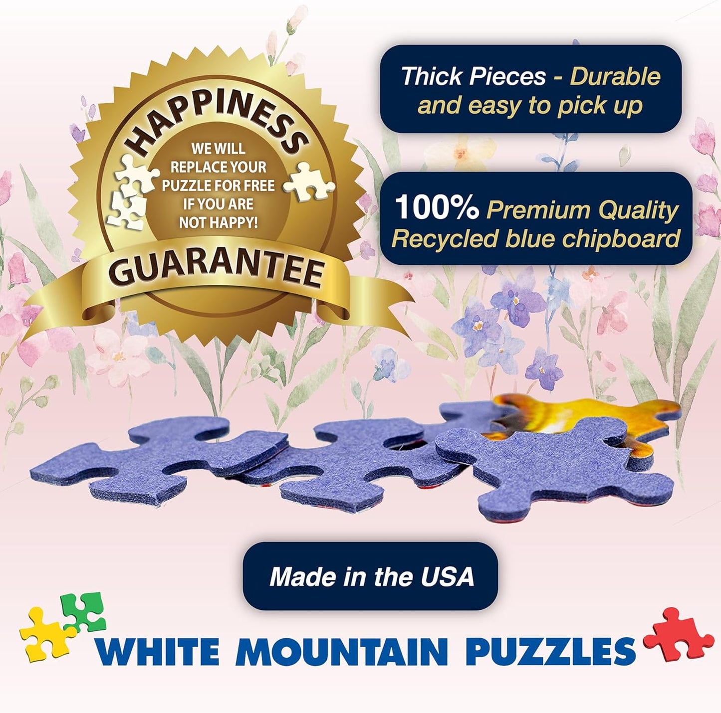 White Mountain 1000 Piece Jigsaw Puzzle Spring Holiday Collage Puzzles with Large Pieces Gift for Adults and Family 24x30 - Easter Crochet