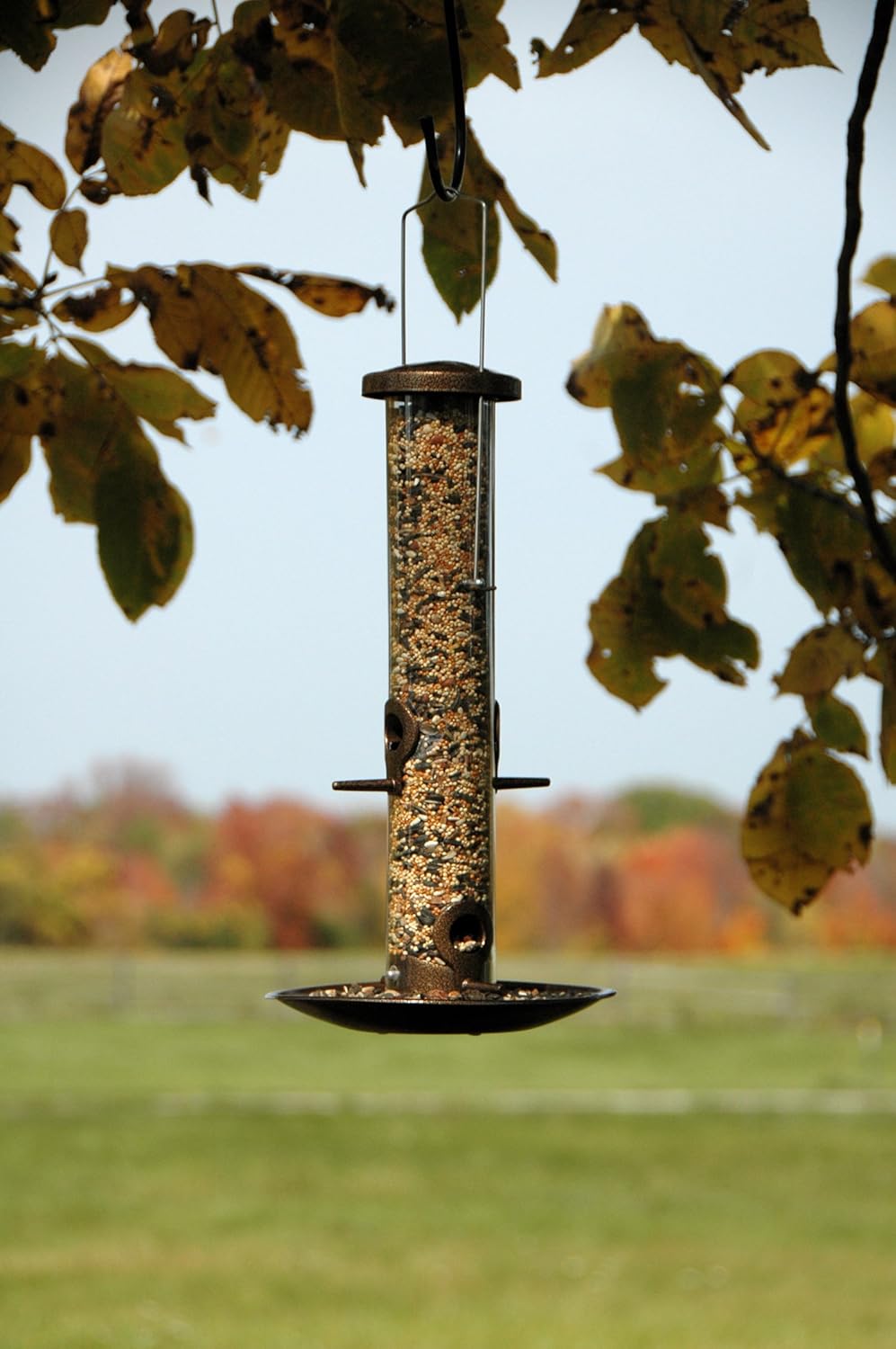 Woodlink NACOP Audubon Copper Tube Wild Bird Feeder with Tray, 16.5-Inch