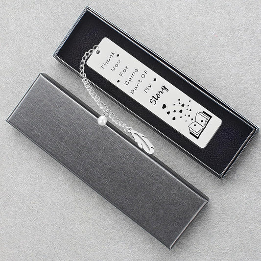 Metal Bookmark, Engraved 'Thank You For Being Part Of My Story', Stainless Steel, Silver, 5.11 x 1.02 Inches, 1 Count