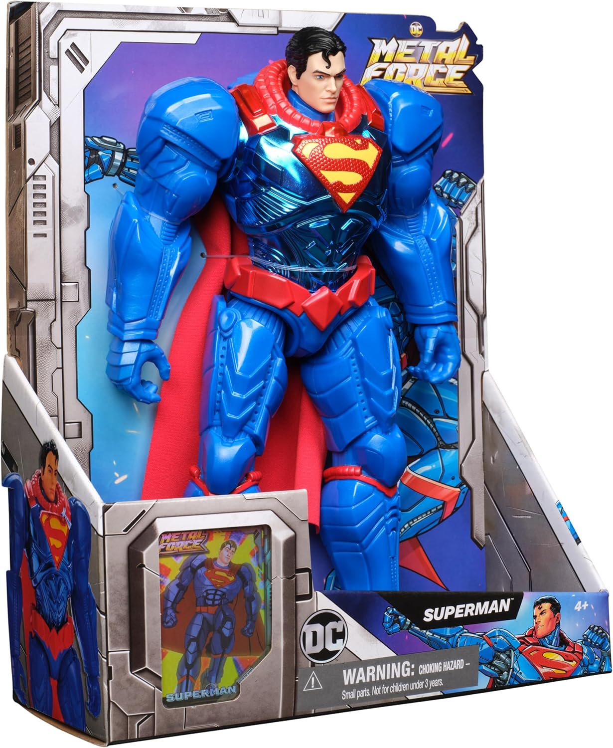 DC Comics, Metal Force Superman Action Figure, 12-Inch Extra Large Super Hero Collectible Kids Toys for Boys and Girls Ages 4 and Up