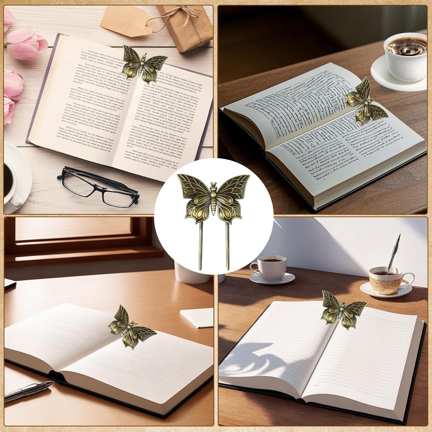 Book Page Holder Journal Clips Book Clip Vintage Book Clips Butterfly Book Clips to Hold Book Open Free Your Hands Metal Bookmark Clip Gifts for Book Lovers Readers Writers Butterfly Ornament