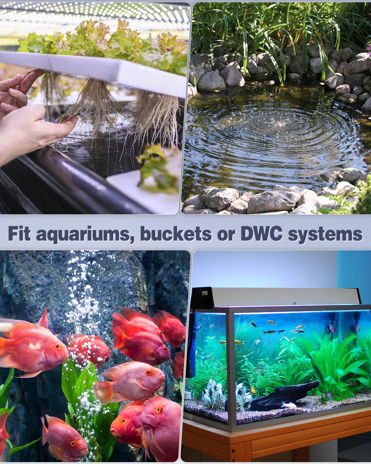 Pawfly Aquarium Air Pump Oxygen Pump for 10-200 Gallon Fish Tanks Buckets Dual Outlet Adjustable Ultra Quiet Aerator Pump with Accessories